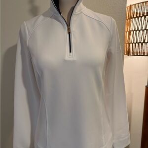 Fairway & Greene Women’s Golf White Quarter-Zip Sweatshirt Custom Embroider